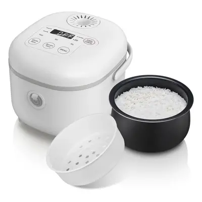 (2L-White) Rice Cooker with Steamer for People, Perfect for White/Brown Rice, Porridge, and Soup