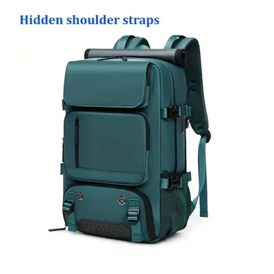 (dark green) Waterproof Inch Business Laptop Backpack, Travel Rucksack With Separate Shoe Bag, O