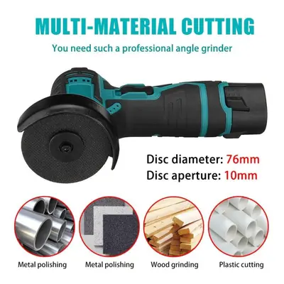 (1*Battery) 18vf 20000rpm 2300w Brushless Angle Grinder Cordless Mini Polishing Machine Diamond 