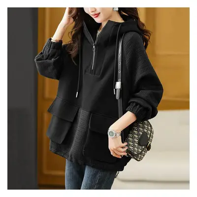 (black, 4XL) Women&apos;s Sweater Autumn And Winter New Fashion Korean Temperament Colour Collis