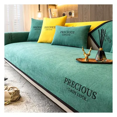 (green, 110*180cm) Nordic Simple Sofa Cushion All Season High-end Leather Sofa Cover Chenille An