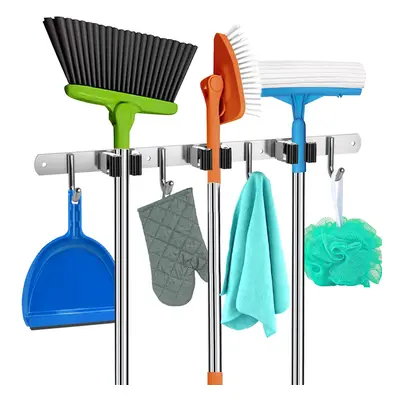 Homely Center Mop and Broom Holder Wall Mount - Heavy-Duty Broom Close