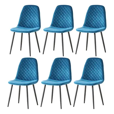 (Teal, 6) 2/4 x Dining Chairs Velvet Chair metal Legs office