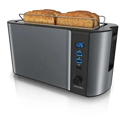 arendo - Frukost slice long slot toaster - double wall housing with warming rack browning settin