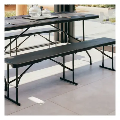 (Black Folding Bench) Heavy-Duty Picnic Folding Table Beer Bench Garden Folding Chair Portable F