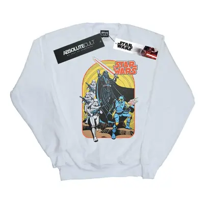 (5XL, White) Star Wars Mens Vintage Comic Scene Sweatshirt