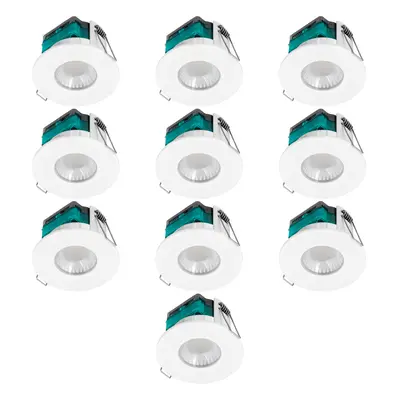 Luceco Ftype Essence Downlight White Bezel IP65 515lm 3000K 5W Pack