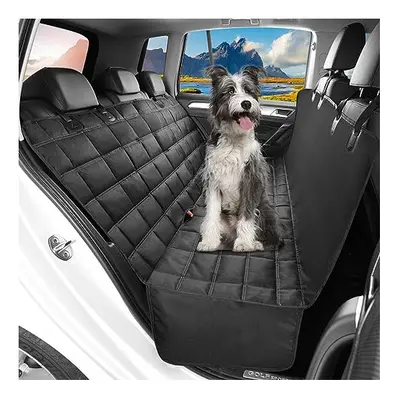 Hopidogie Dog Car Seat Cover 4-in-1, 100% Waterproof Dog Car Hammock for Car Back Seat, Scratchp