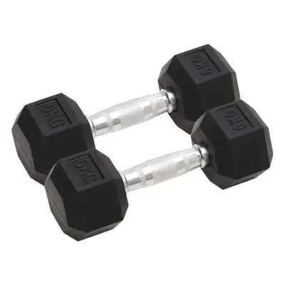 (2x kg) vidaXL Dumbbell Cast Iron Hex Dumbbell Free Weight Plate Fitness Multi Models