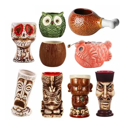 Ceramic Tiki Mug Creative Porcelain Beer Wine Mug Cup Drinkware