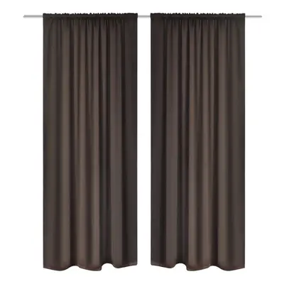 2 pcs Brown Slot-Headed Blackout Curtains x cm