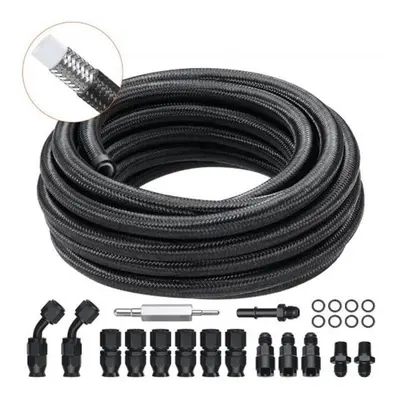 Vevor QCYYRYRG15G26J9HMV0 ft. 6AN Fuel Hose Line Kit with 0.312 in. Nylon Stainless Steel Braide