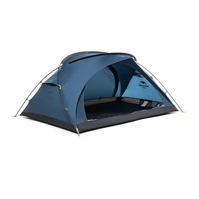 (Navy) Camping Tent with Footprint Person 20D Nylon Ultralight Waterproof Double Door Hiking Ten