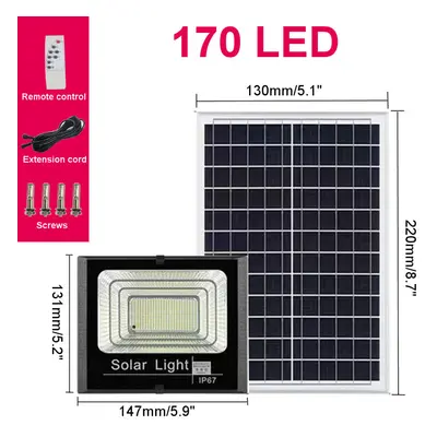 (170 LED) 44/170LED Solar Wall Lights Outdoor Waterproof Infrared Garden Lamp Remote control wat