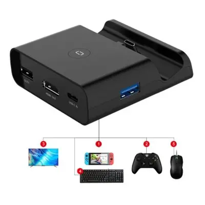 (Switch Dock-black) Switch Dock for Nintendo Switch OLED Model TV Switch Docking Station with 4K