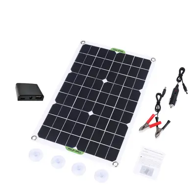 (50A) 12V 50W Protable Solar Panel Kit USB Port Monocrystalline Module Solar Battery Charger