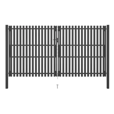 vidaXL Garden Fence Gate Steel 4x2.5m Anthracite Barrier Border Drive Gate