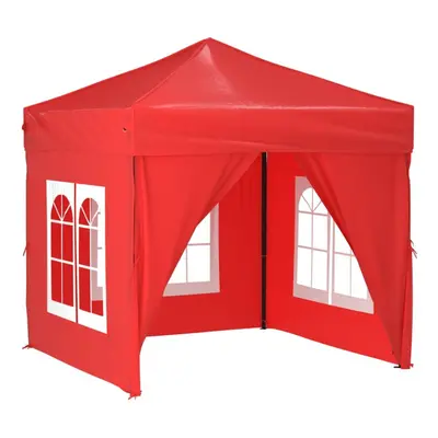 (red, 197.5 x 197.5 x cm) vidaXL Folding Party Tent with Sidewall Patio Camping Gazebo Pavilion 