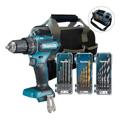 Makita DHP485Z 18V LXT Brushless Combi Hammer Drill Bare + Bag + 16PC Bit Set