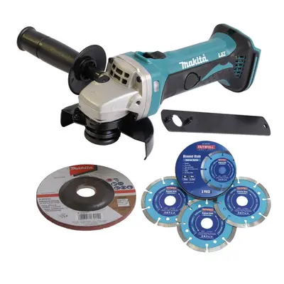 Makita DGA452Z Cordless 18v 4.5" 115mm Angle Grinder Lithium Ion + X3 Blades