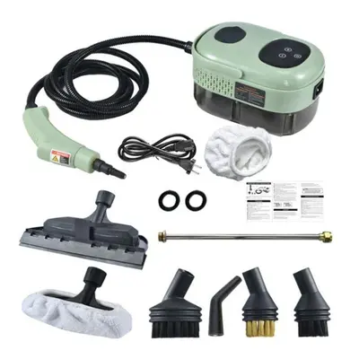 (green, EU) 2500w High Pressure Steam Cleaner Steamer Smart Touch Screen Extended Nozzle Brush H