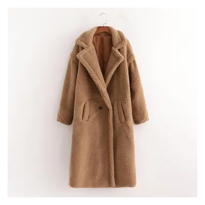 (light tan, S) Autumn Winter Women Coat Stylish Female Thick Warm Cashmere Jacket Casual Streetw