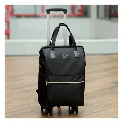 (black, L) Short Distance Travel Large Capacity Waterproof Luggage Bag Boarding Trolley Box Ligh