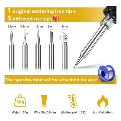 (80W & EU Plug) Soldering Iron Kit 80w Digital Soldering Gun Welding Pen Tool Adjustable Tempera