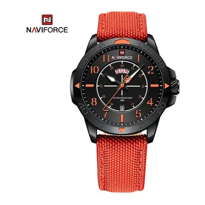 (orange, 255mm) Naviforce Men&apos;s Watches Quartz Army Waterproof Wristwatch Nf9204n