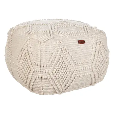 Wool Pouffe Beige CHOIM