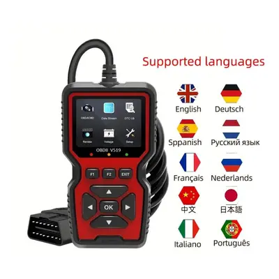 (black,red) Scanner Live Data Professional Mechanic Obdii Diagnostic Code Reader Tool For Check 