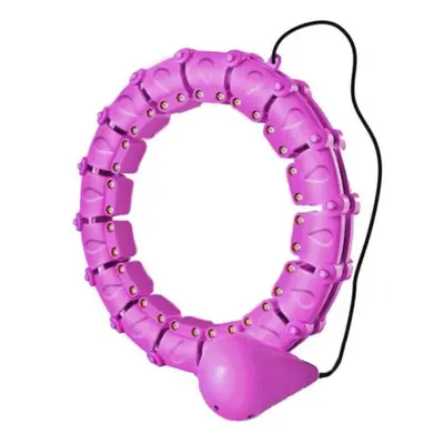 (purple) Lose Weight Sports Smart Hula Hoop Knots Counting Circle Adjustable Gym Hoops Thin Wais