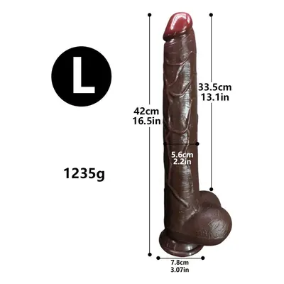 (L) Black Giant Super Soft Super Long Dildo Anal Plug Female Dildo Female Manual Masturbator Adu