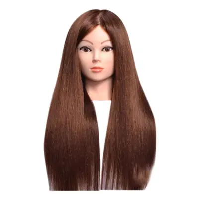 (brown, One Size) American Mannequin Head Real Hair Manikin Head For Styling With Makeup 20inch