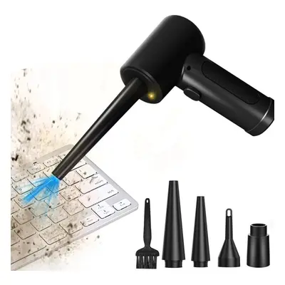 (black) Compressed Air Duster For Computer Keyboard 51000rpm Usb Charging Mini Electric Wireless