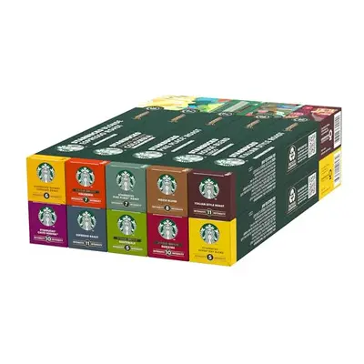 STARBUCKS Discovery Variety Pack by Nespresso, All Roast Types Coffee Capsules x (100 Capsules) 