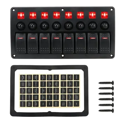 (red) Overload Protection Gang Led Switch Panel Car Vehicle Truck Rv Suvs Marine 12/24v Waterpro