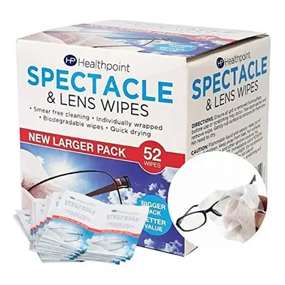 Healthpoint Glasses Wipes - Individually Wrapped Lens Wipes - Also Suitable for Cameras, Binocul