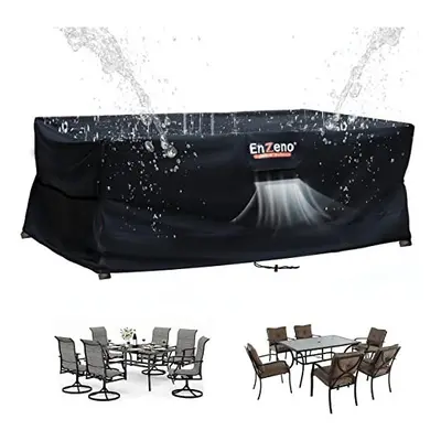 Enzeno Garden Furniture Set Covers Waterproof?180X120X74cm Patio Set Covers Rectangle?420D Heavy