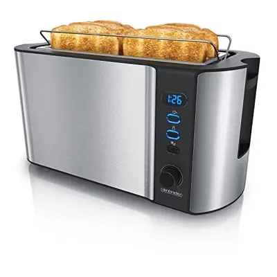 arendo - Frukost slice long slot toaster - double wall housing with warming rack browning settin