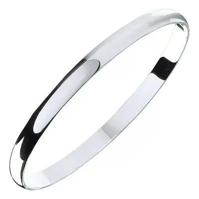 Solid Silver Slave Bangle Ladies D-Shape 6mm Wide British Made Full Hallmark