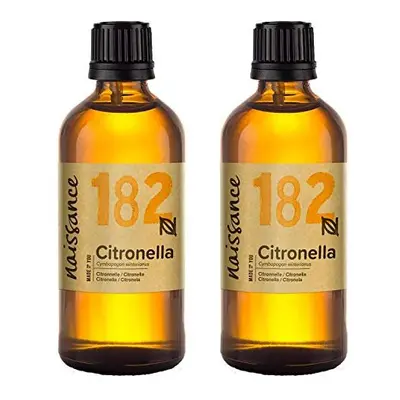 Naissance Citronella Essential Oil 200ml (2x100ml) - 100% Pure, Natural, Cruelty Free, Steam Dis