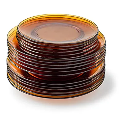 Duralex - Lys 18-Piece Set - Flat Plate 23.5 cm, Deep cm, Dessert Plate cm in Vermeille Glass, U