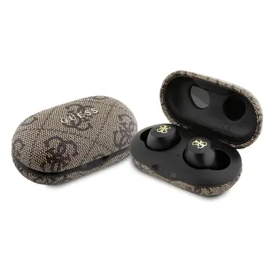 Guess 4G Metal Logo True Wireless Earbuds with Charging Case Brown - GUTWSP4EGW