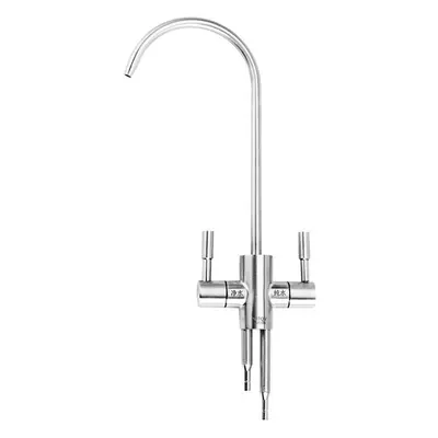 Stainless Steel Reverse Osmosis Faucet Degree High Arc Swivel Spout Drinking Water Filter Double