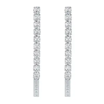 Ted Baker Mellsie Tennis Crystal Drop Earrings For Women (Silver/Crystal)