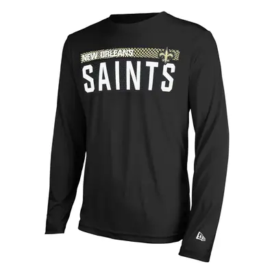 New Era NFL Men's MEASURED LS POLY DRI-TEK TEE SAINTS BLACK Size MXXL