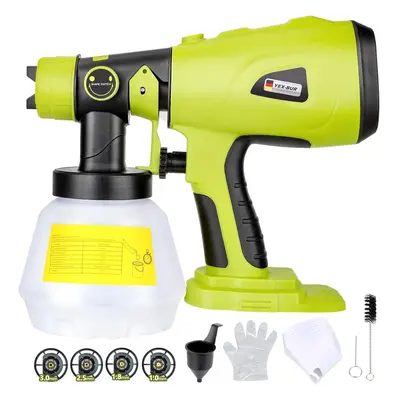 For Ryobi 18V ONE+ Li-Ion NiCad NiMH Battery, HVLP Electric Handheld Paint Spray Gun with 1000ML