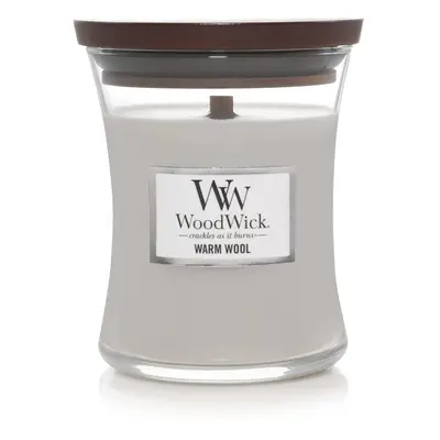 WoodWick Warm Wool Hourglass Candle 9.7 oz. Medium Fall Candle with Crackling Wick For Smooth Bu