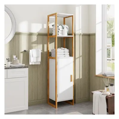 4-Tier Single-door Tall Bathroom Storage Cabinet